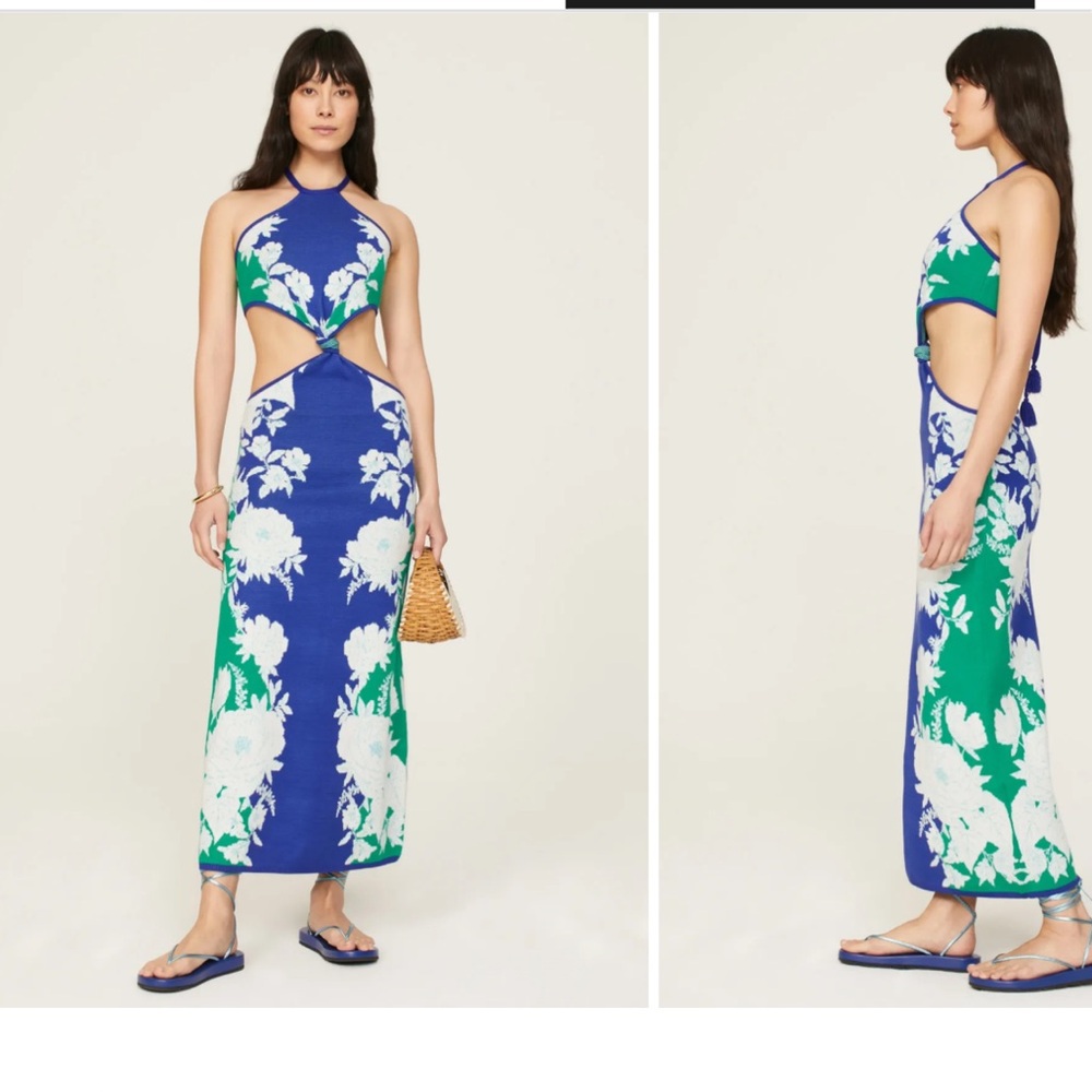 Farm Rio Women's Soft Garden Knit Midi Dress L - Picture 4 of 5